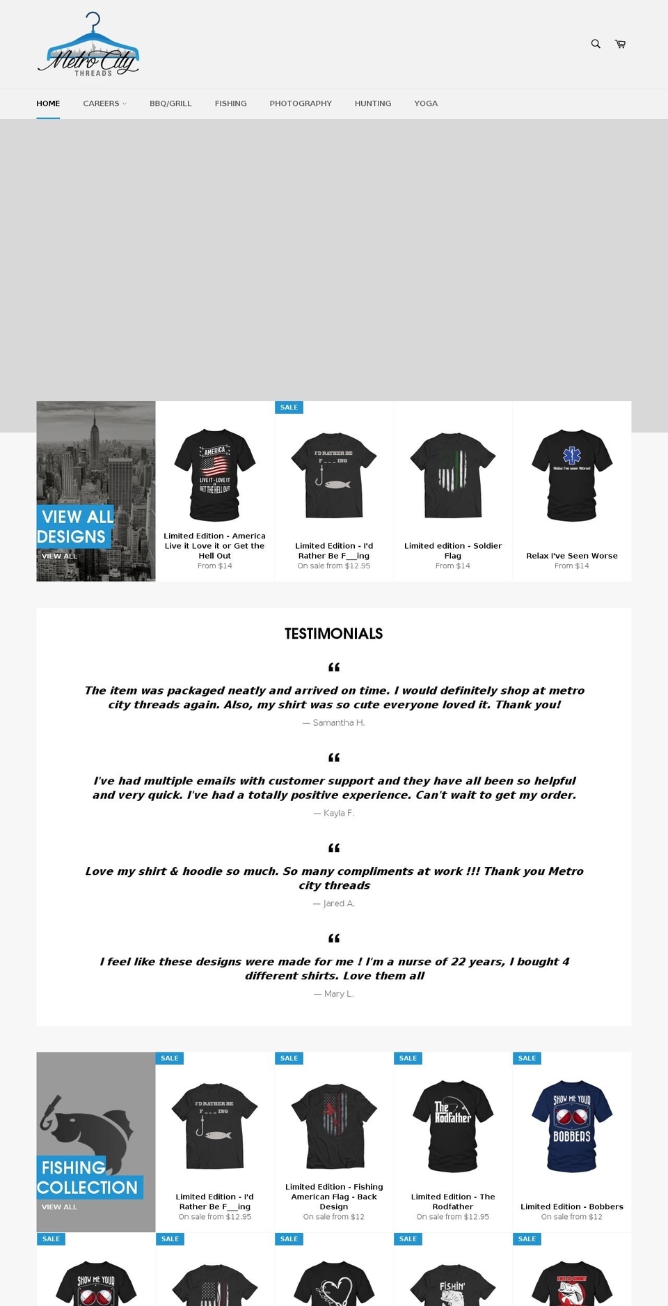 metrocitythreads.com — Shopify storefront screenshot