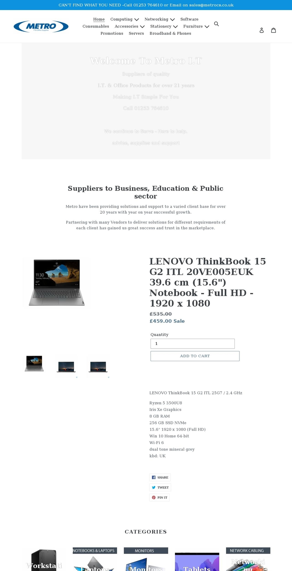 metrocs.co.uk shopify website screenshot