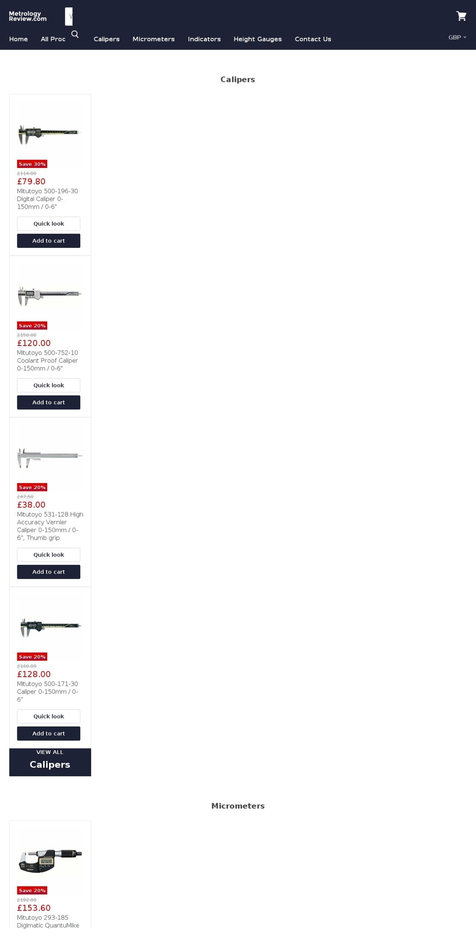 metrologyreview.com — Shopify storefront screenshot