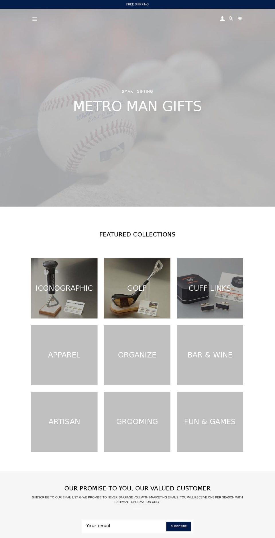 metromangifts.com — Shopify storefront screenshot