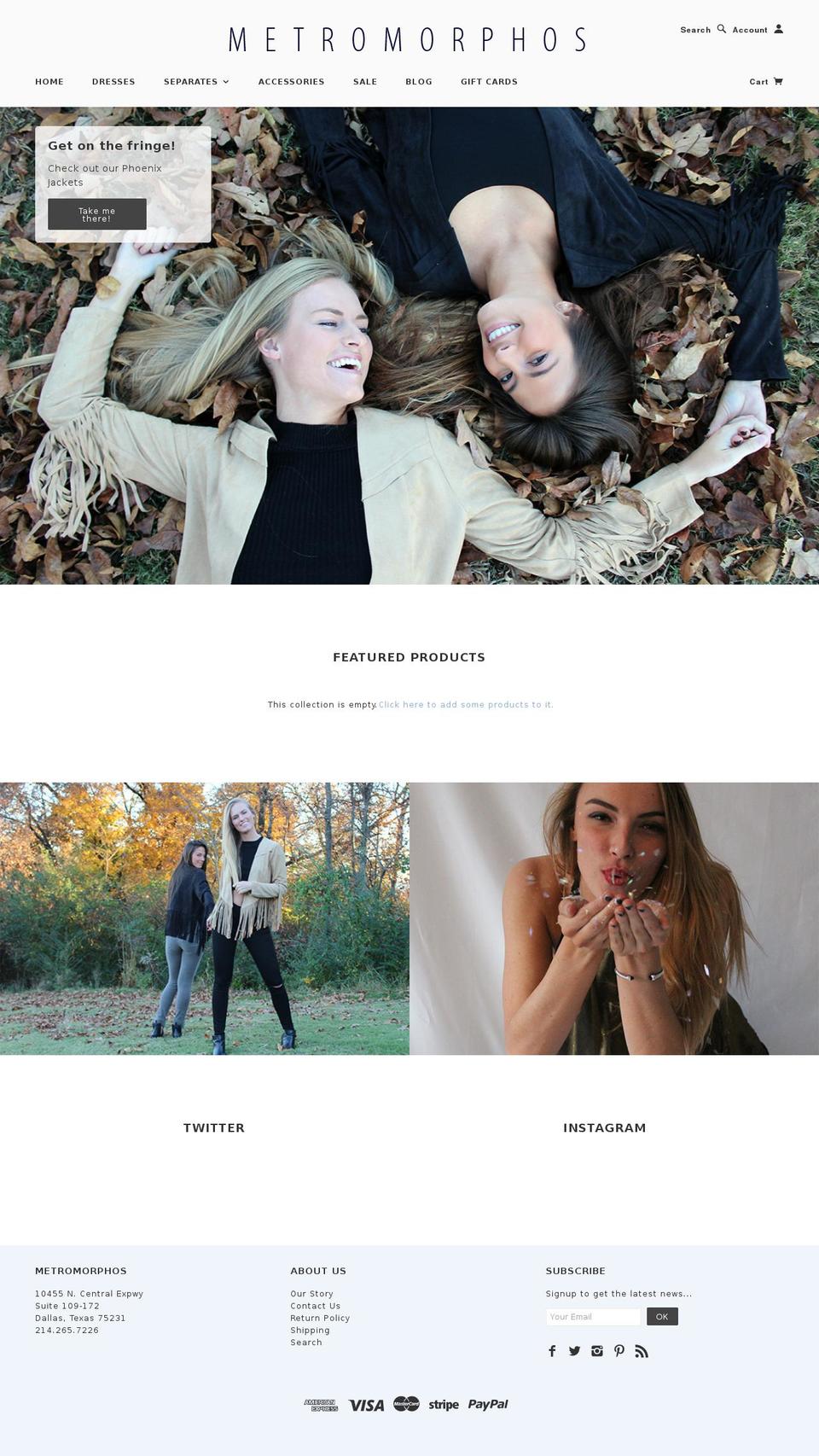 metromorphos.com shopify website screenshot