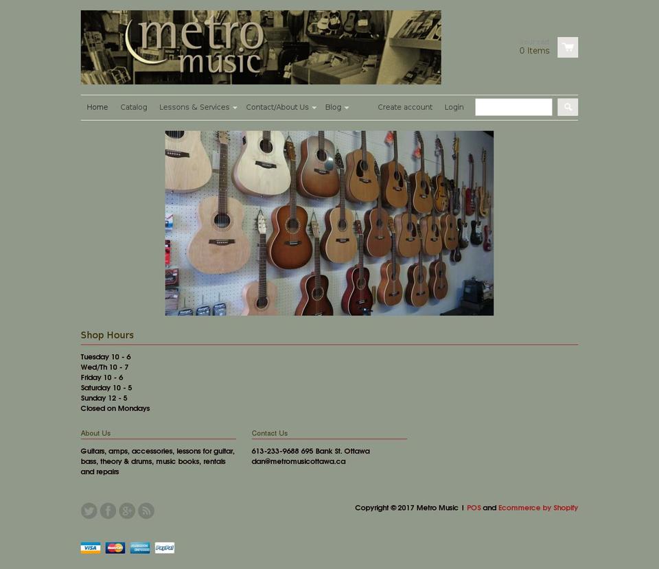 metromusicottawa.ca shopify website screenshot