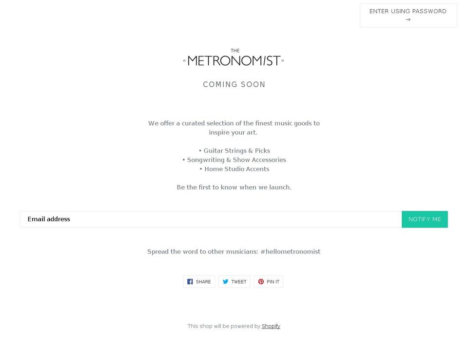 metronomist.com — Shopify storefront screenshot