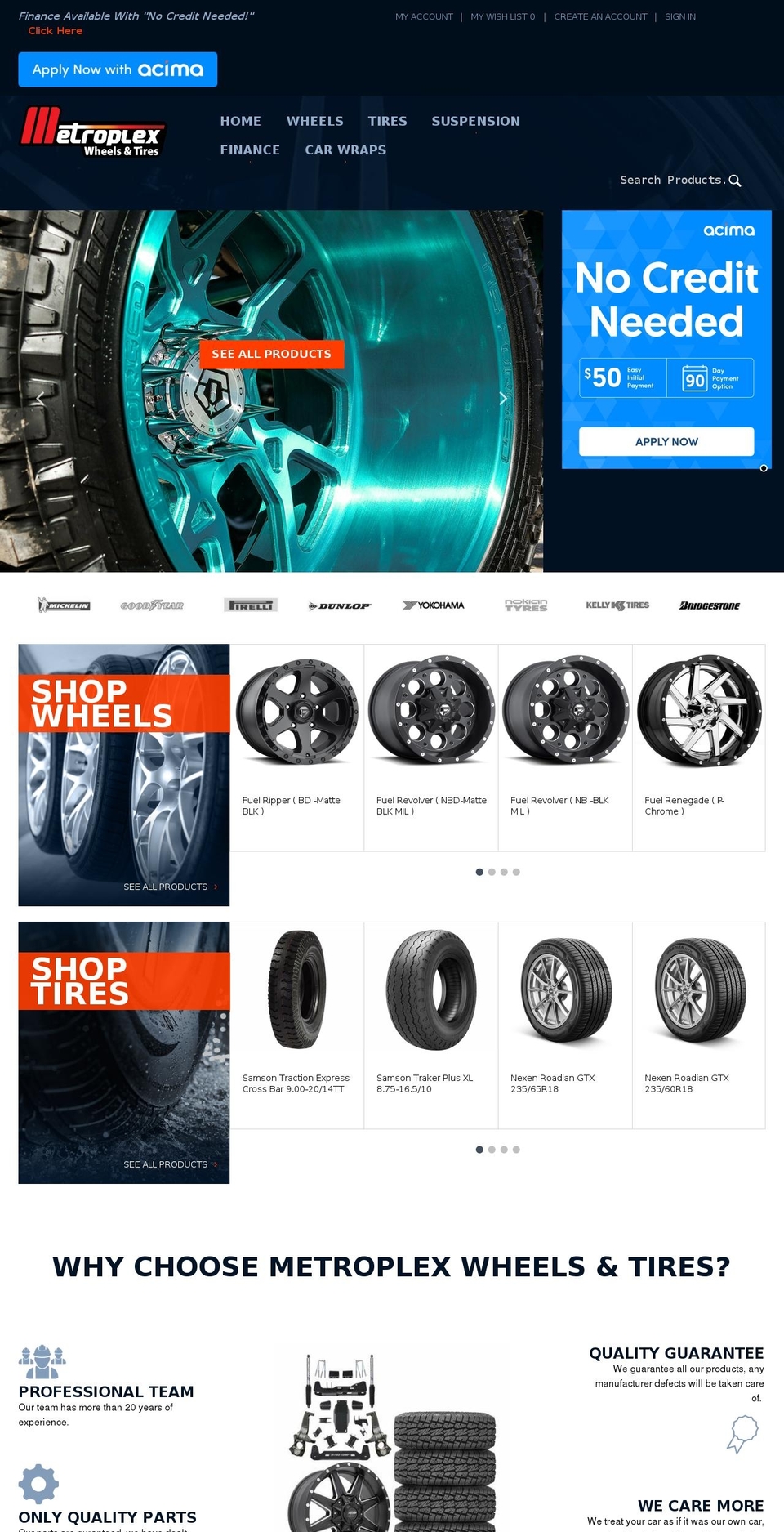 12 Shopify theme site example metroplexwheels.com