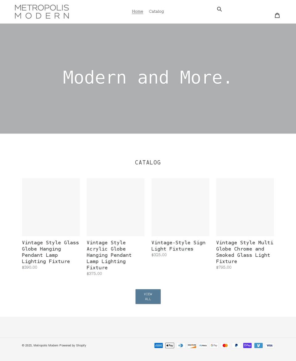 metropolismodern.com shopify website screenshot