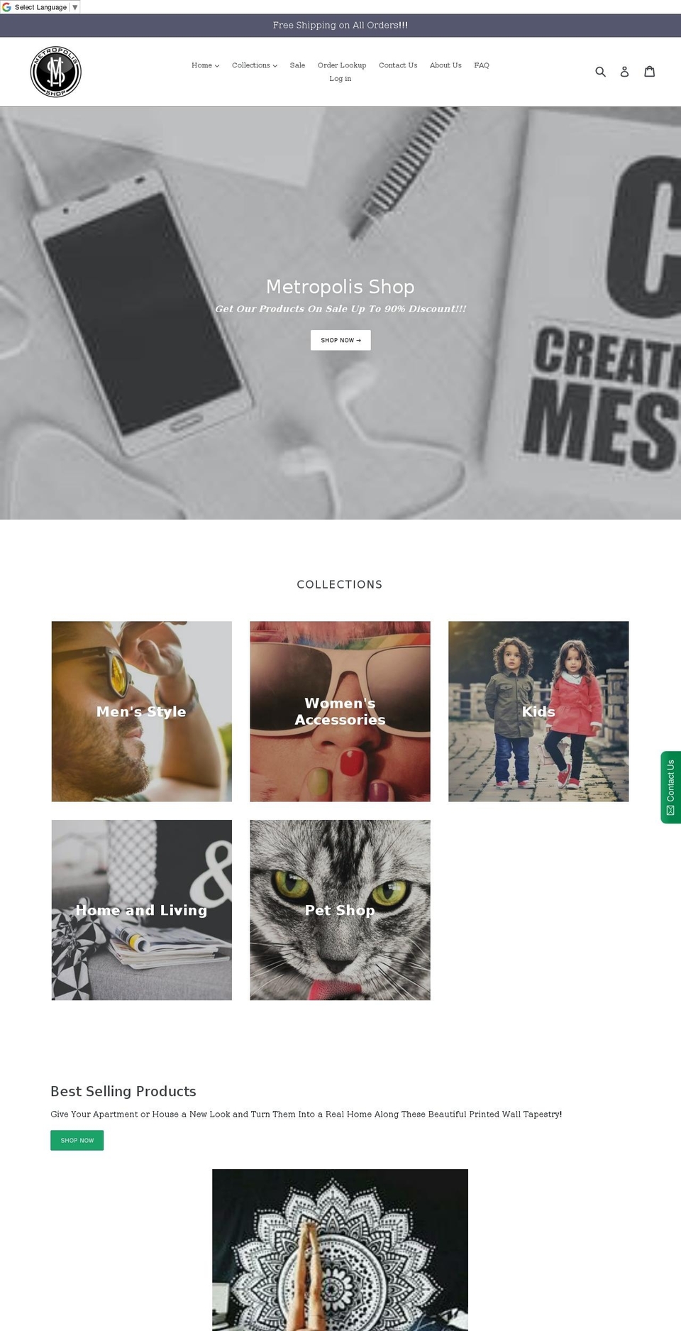metropolisshop.com — Shopify storefront screenshot