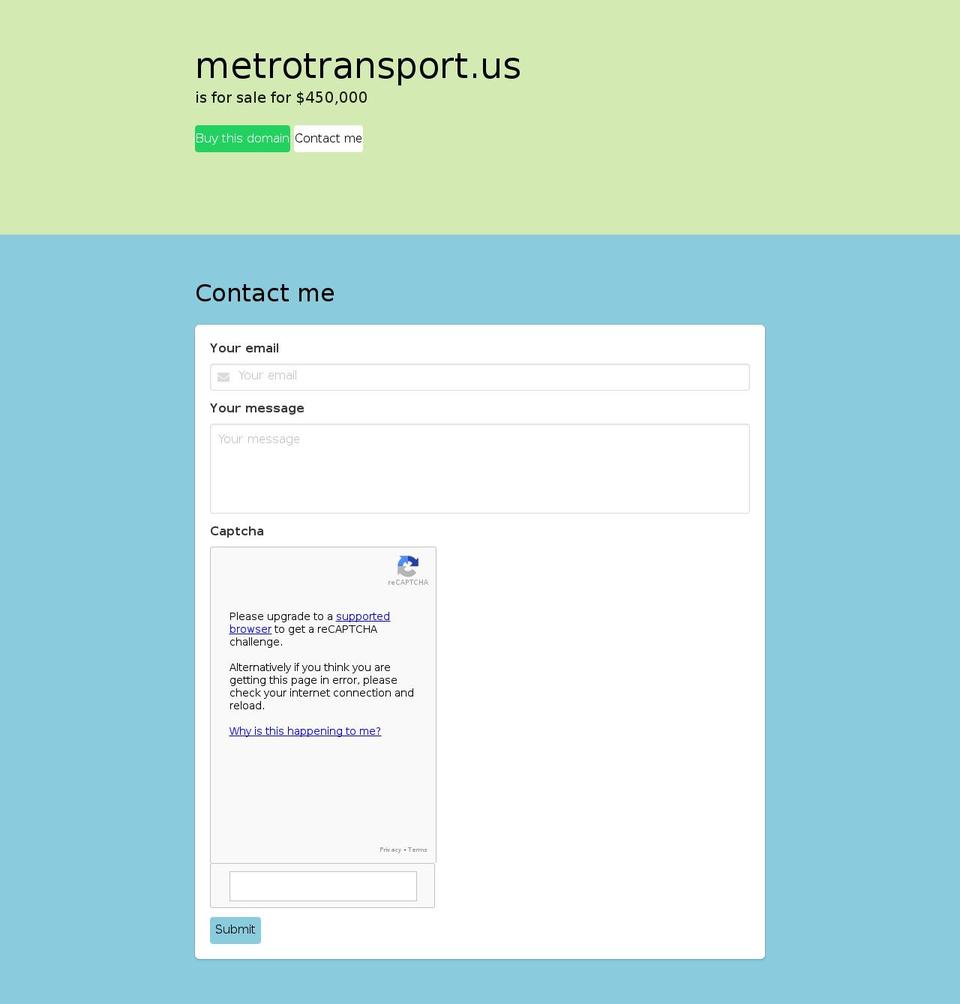 metrotransport.us shopify website screenshot