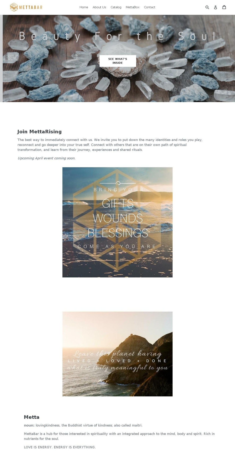 mettabar.com shopify website screenshot
