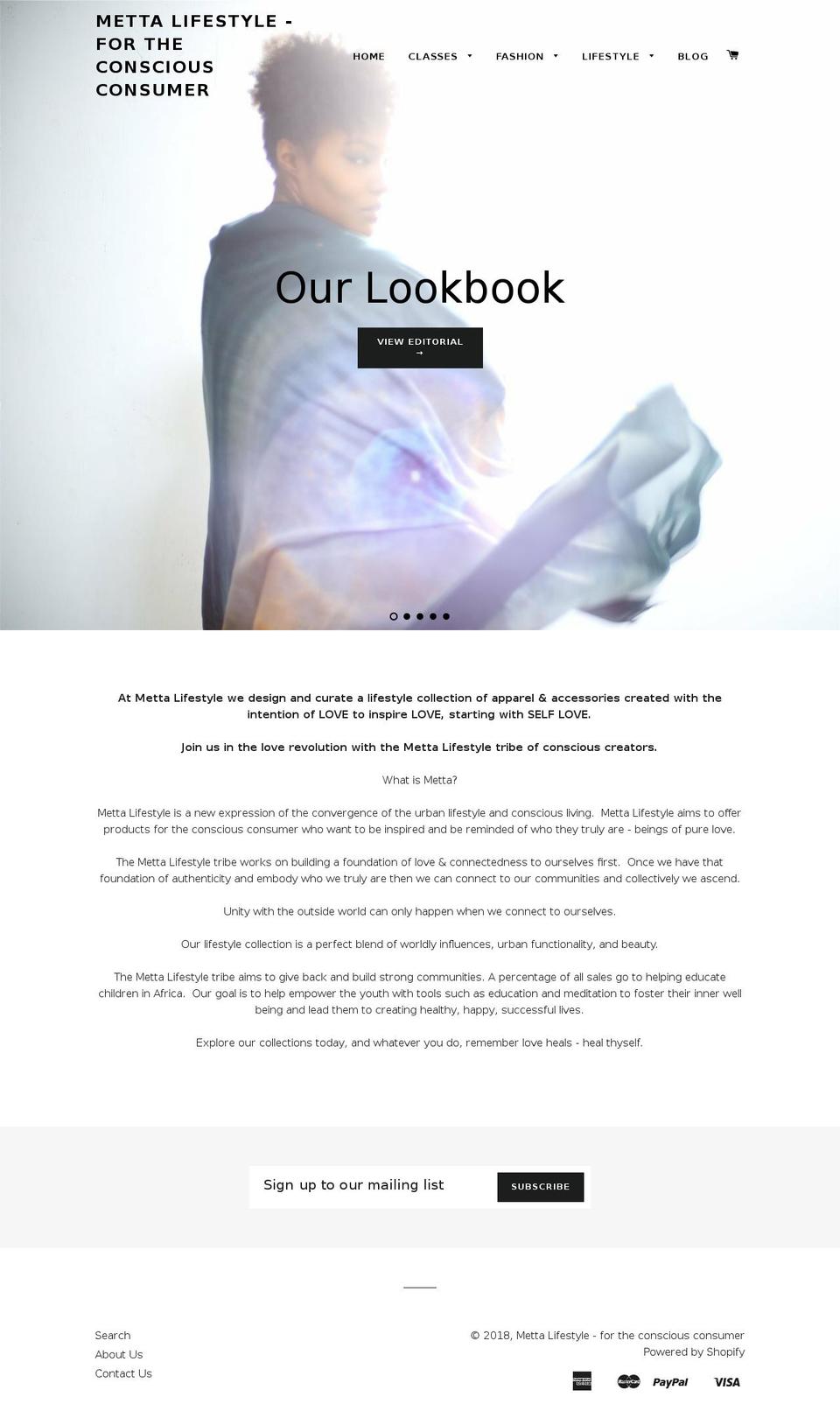 mettalifestyle.com — Shopify storefront screenshot