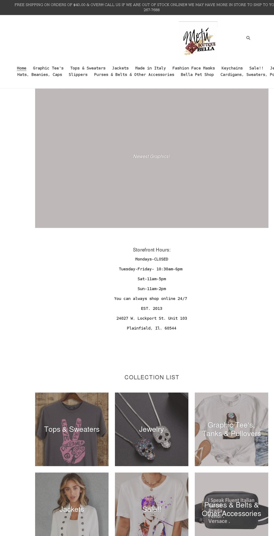 metuboutiquebella.com shopify website screenshot