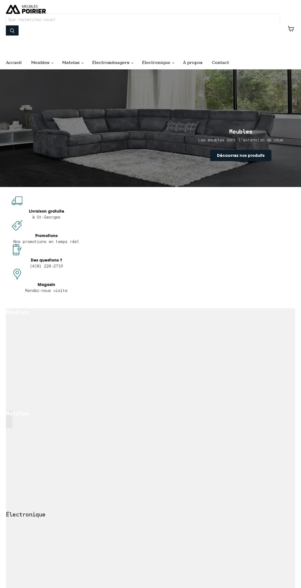 meublespoirier.com shopify website screenshot