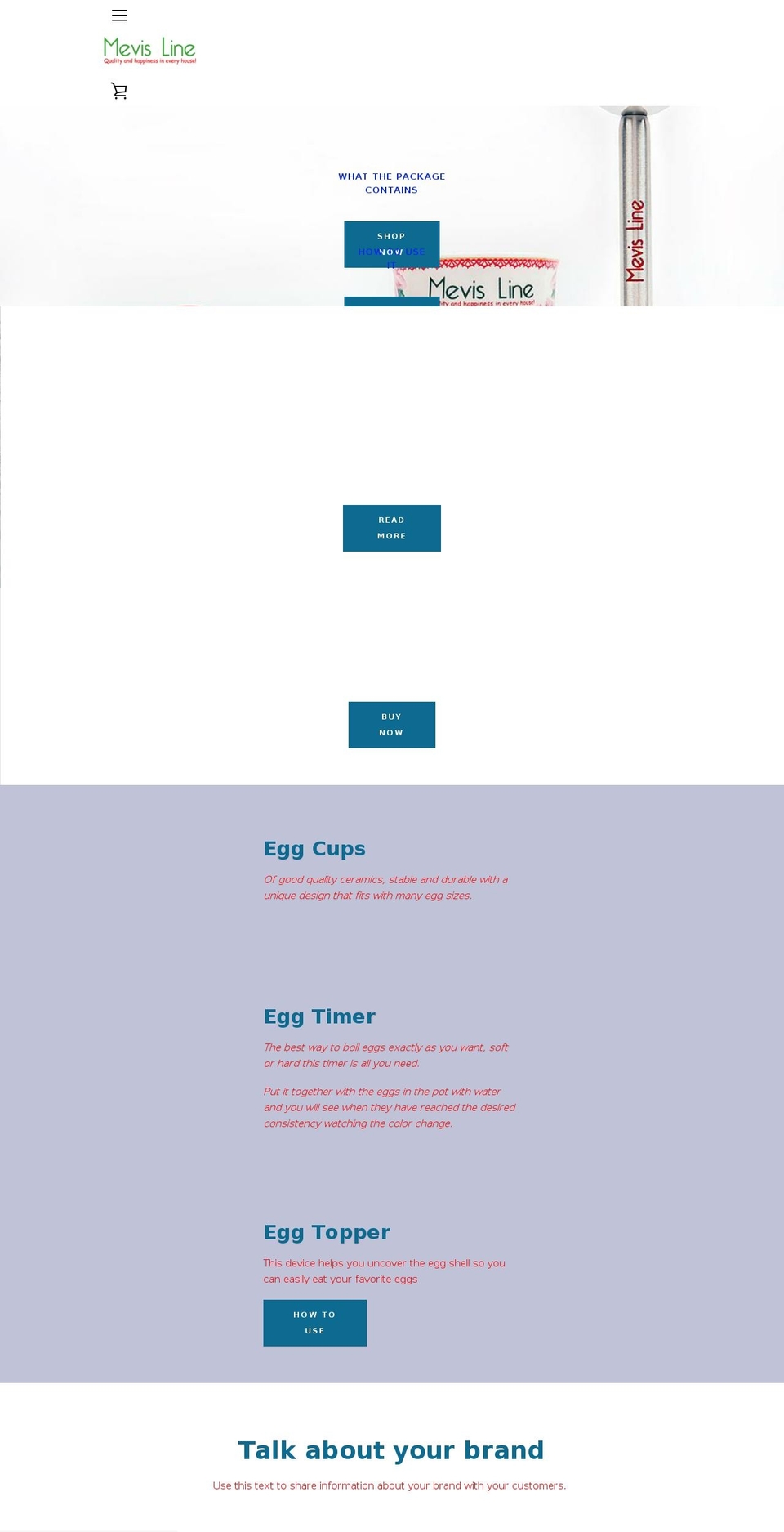mevisline.com — Shopify storefront screenshot