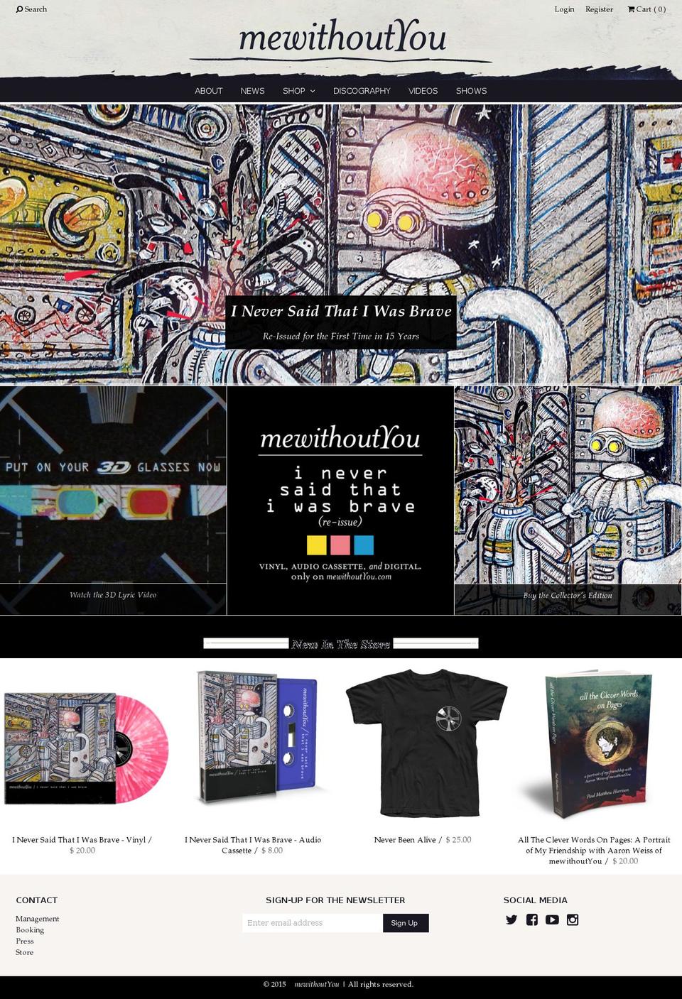 mewithoutyou.com shopify website screenshot