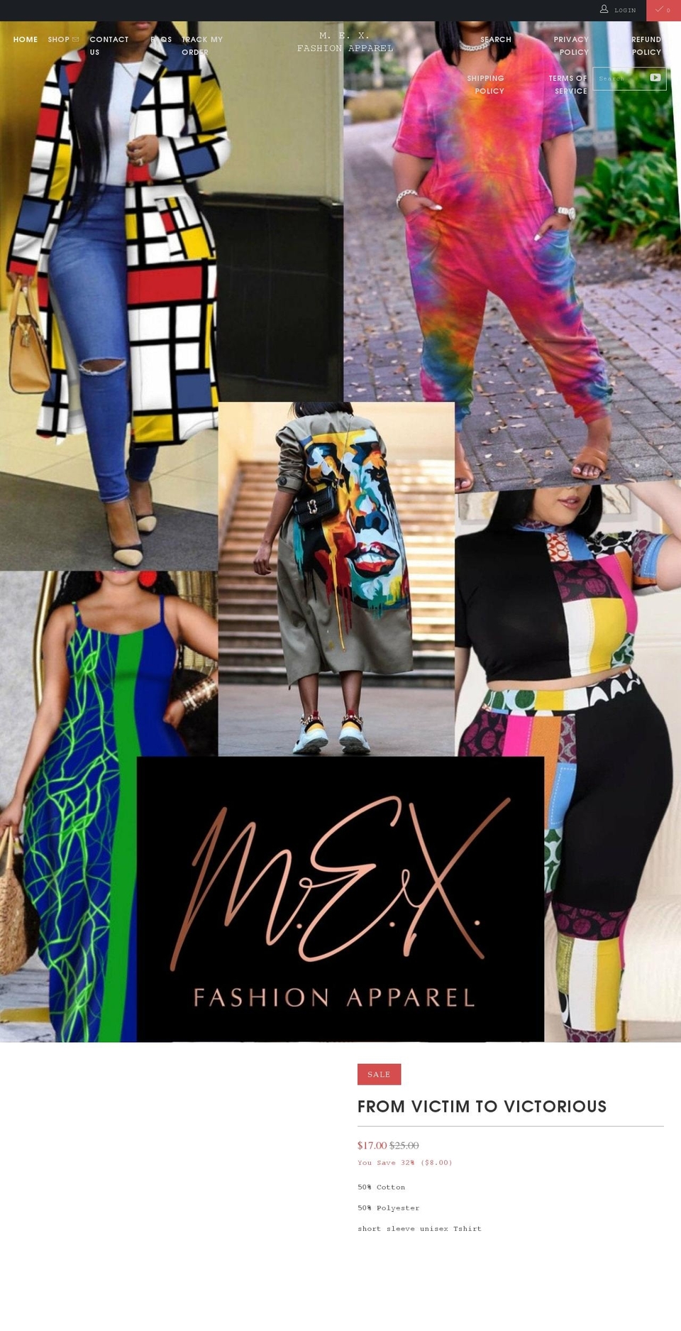 mexfashionapparel.com shopify website screenshot