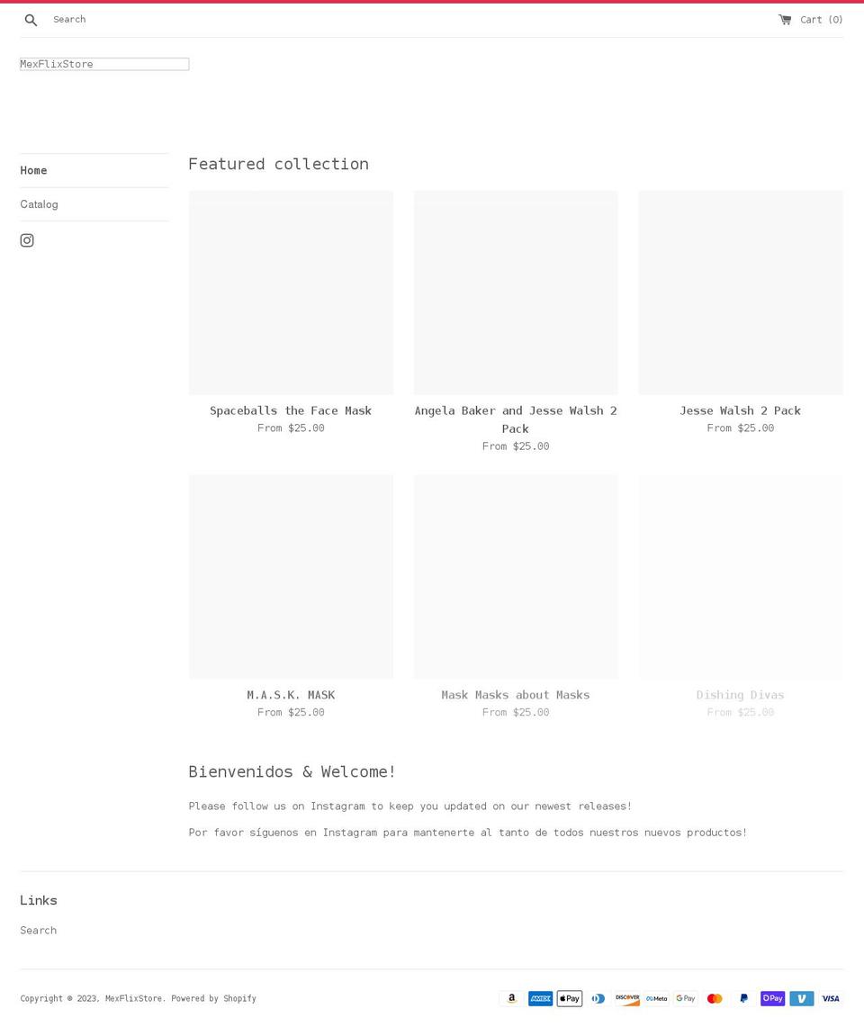 mexflixandchilaquiles.com shopify website screenshot