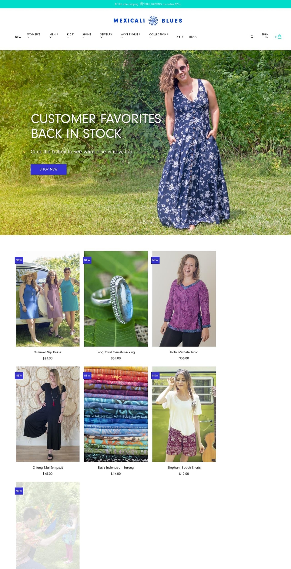 mexicaliblues.com shopify website screenshot