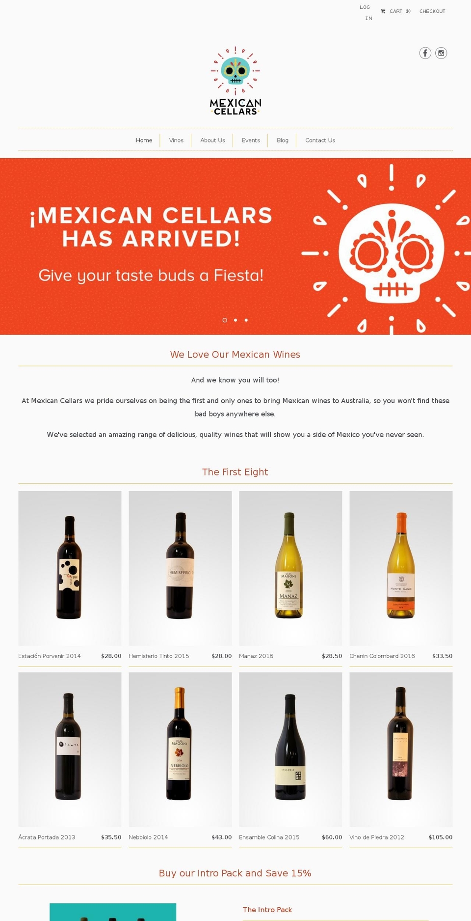 mexicancellars.com — Shopify storefront screenshot