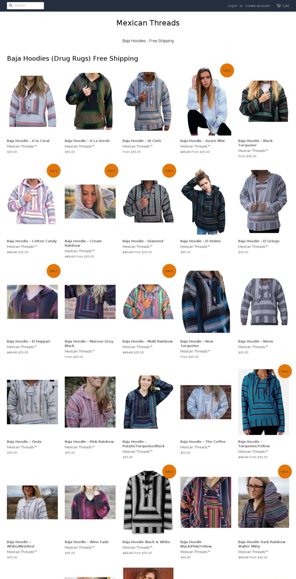 mexicanthreads.com shopify website screenshot