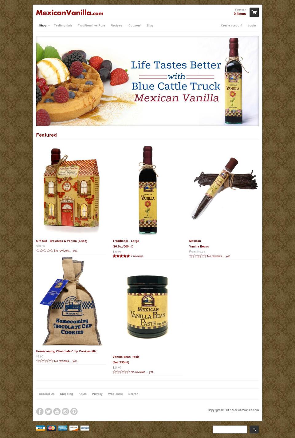 mexicanvanilla.com shopify website screenshot
