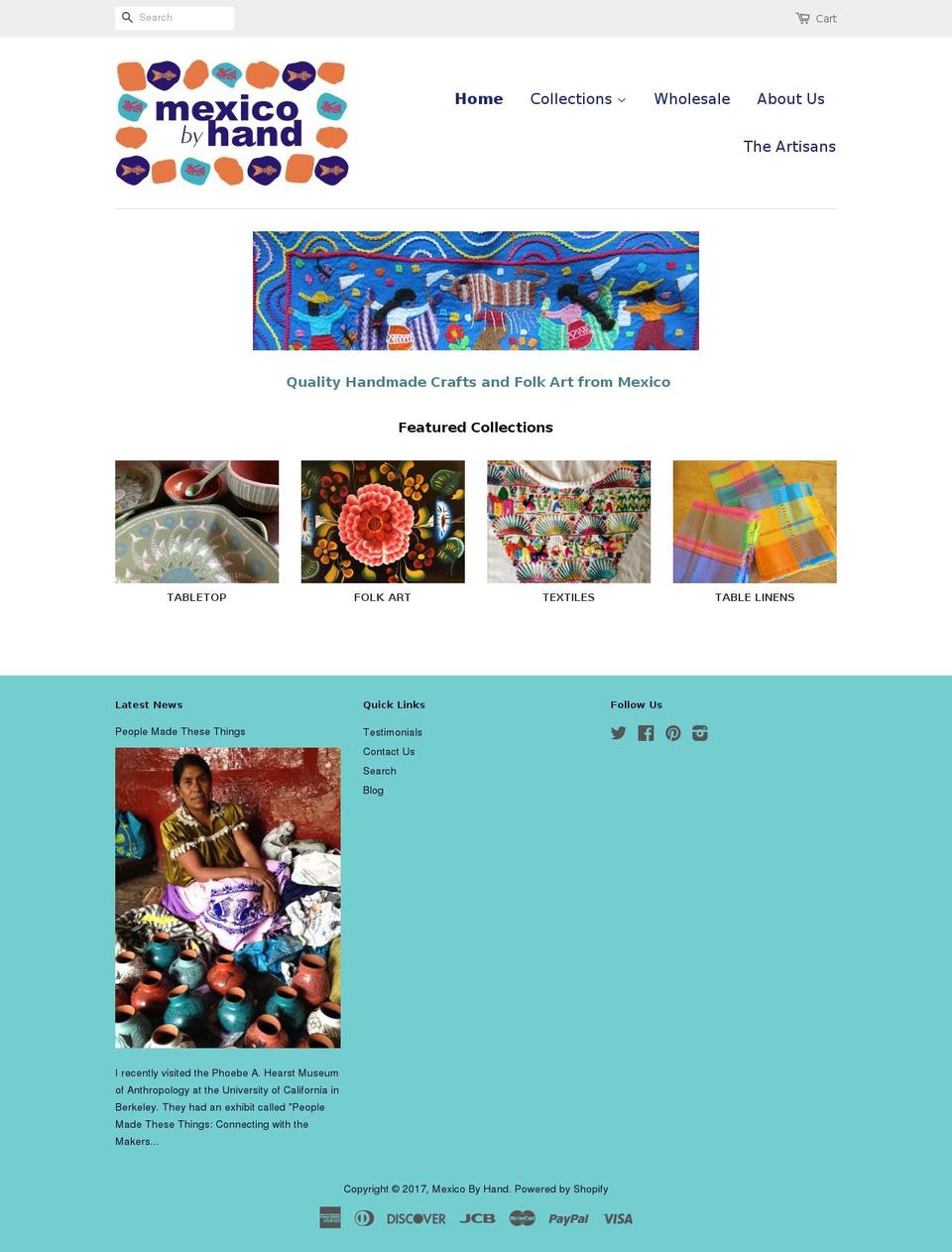 mexicobyhand.com shopify website screenshot