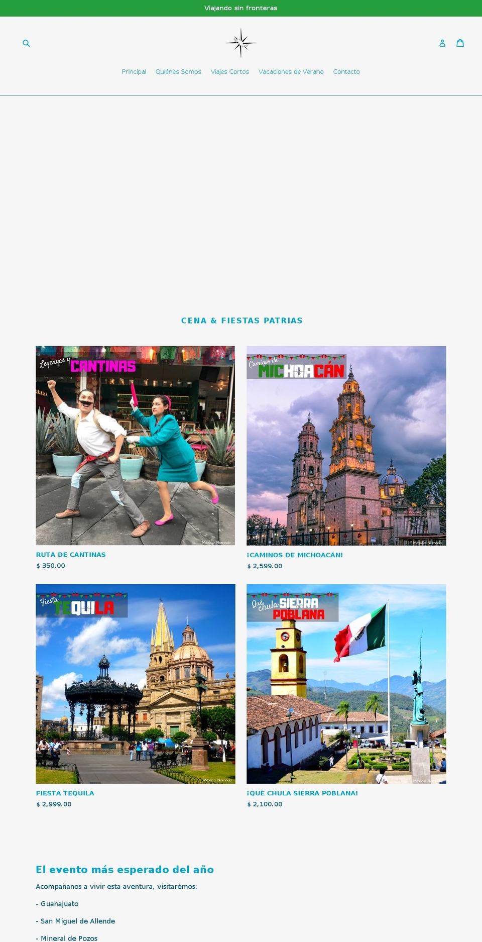 mexiconomada.com — Shopify storefront screenshot
