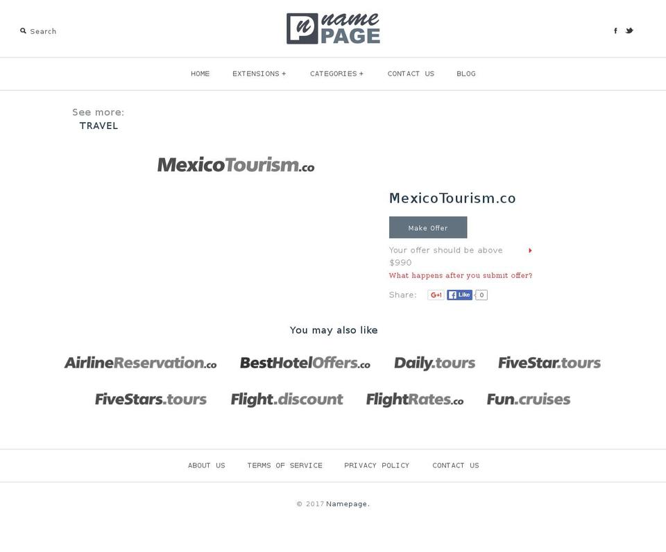 mexicotourism.co shopify website screenshot