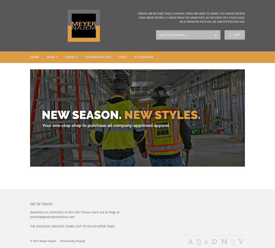 meyer-najemstore.com — Shopify storefront screenshot
