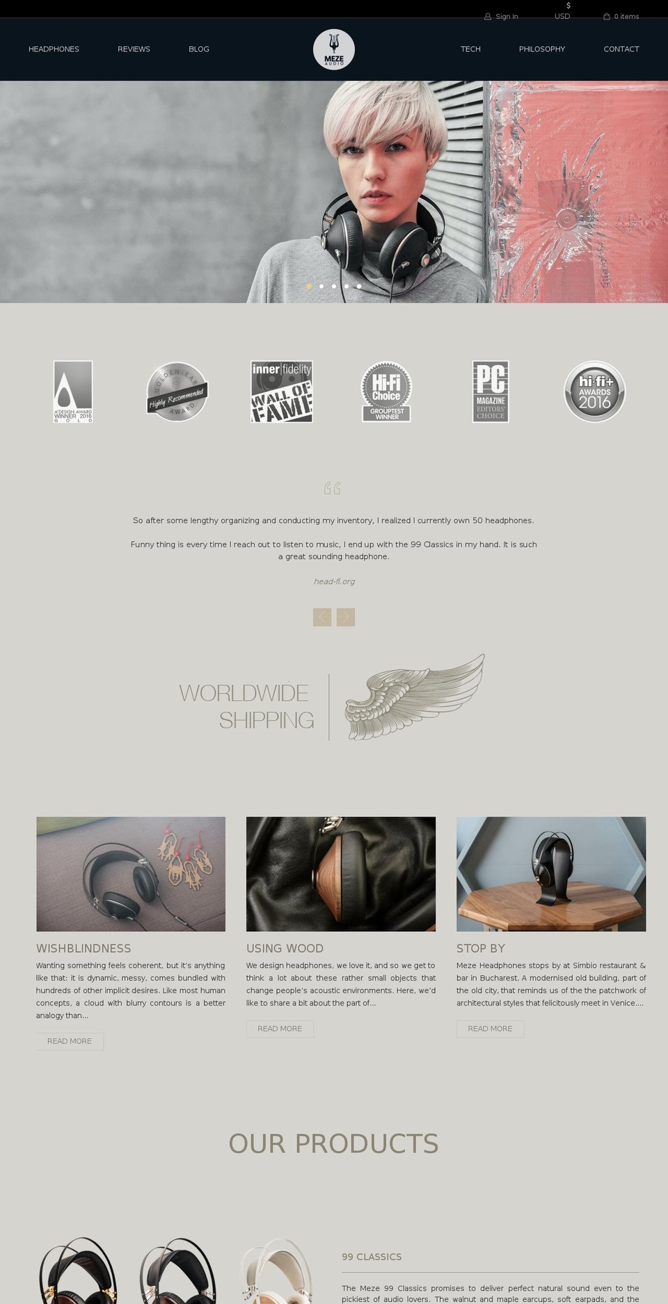 Granada US Shopify theme site example mezeheadphones.com