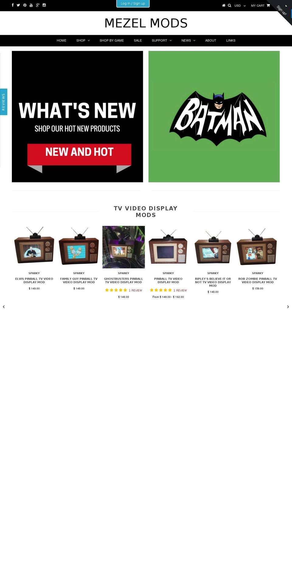 mezelmods.com shopify website screenshot