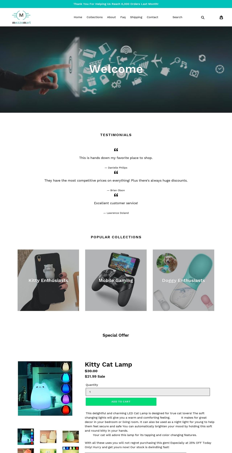 mezzomart.com — Shopify storefront screenshot