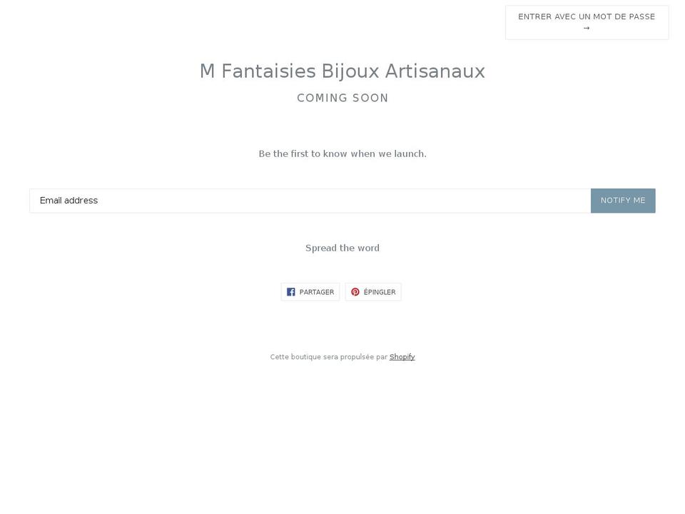 mfantaisies.com — Shopify storefront screenshot