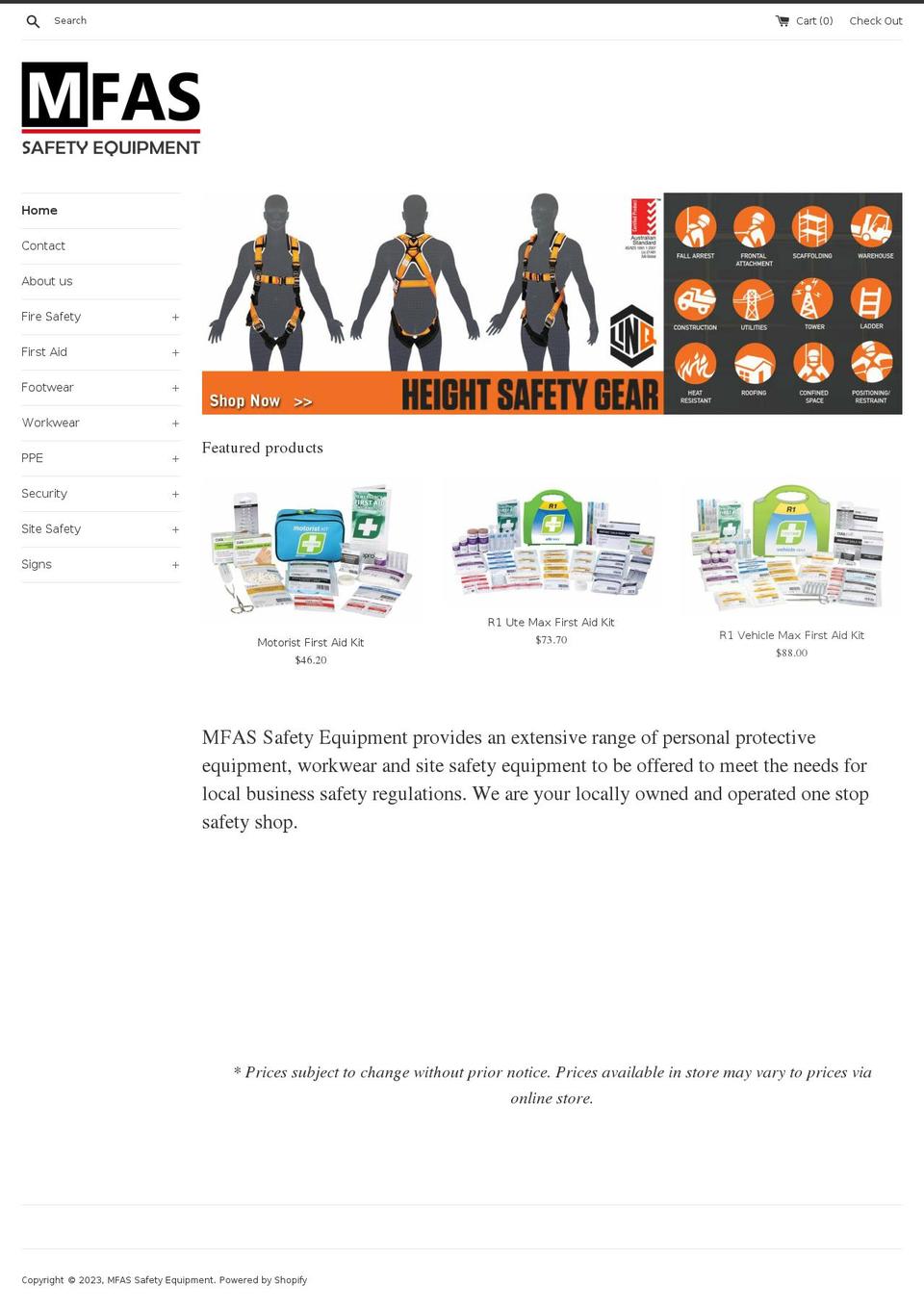 mfas.shop shopify website screenshot