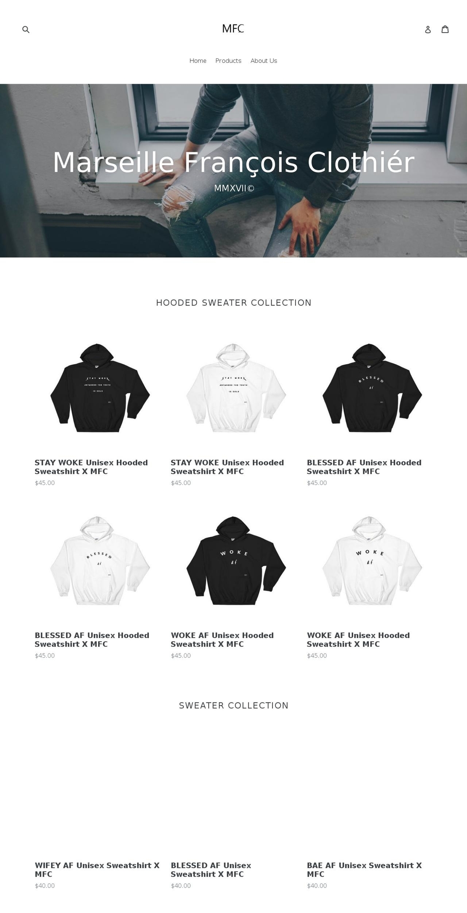 mfcdesignco.com — Shopify storefront screenshot