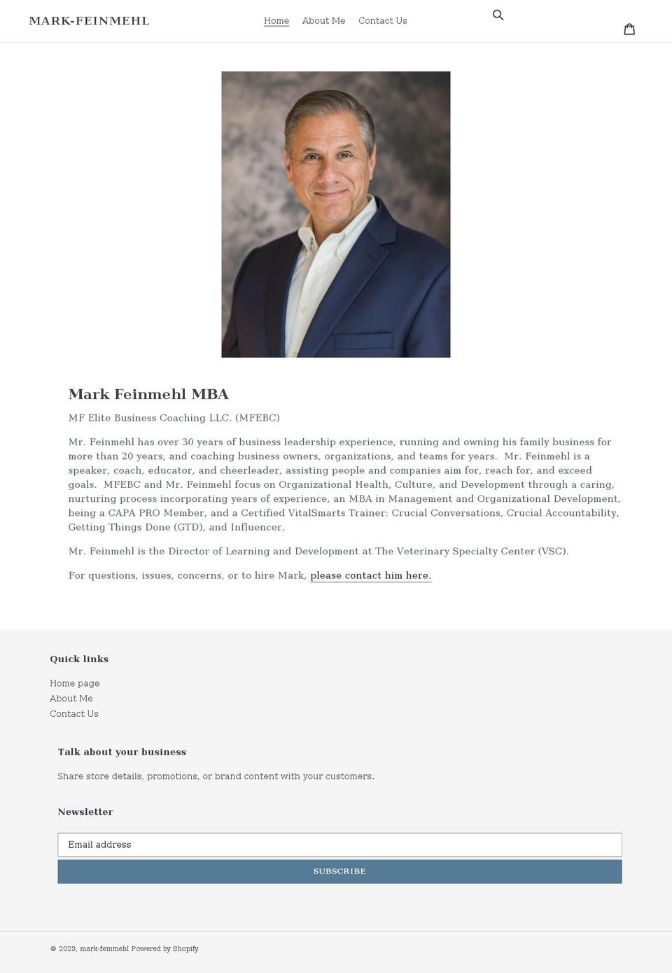 mfelitebusinesscoaching.com shopify website screenshot