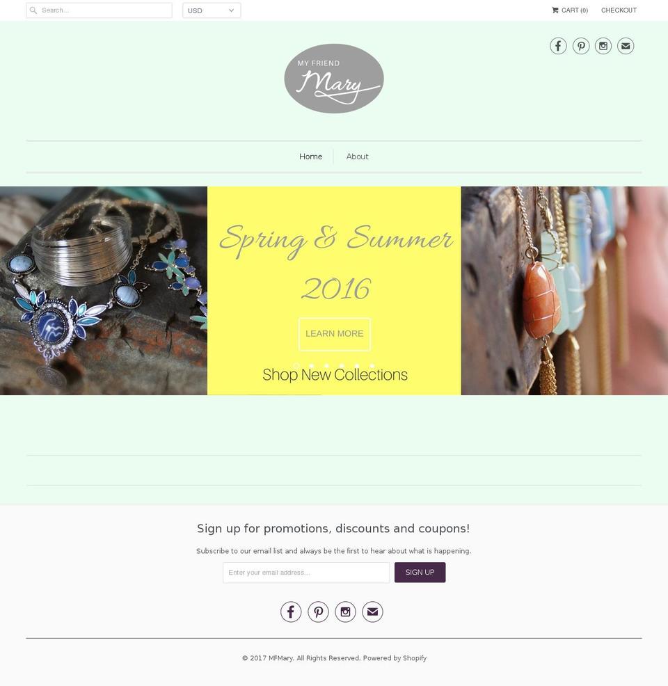 mfmary.com shopify website screenshot