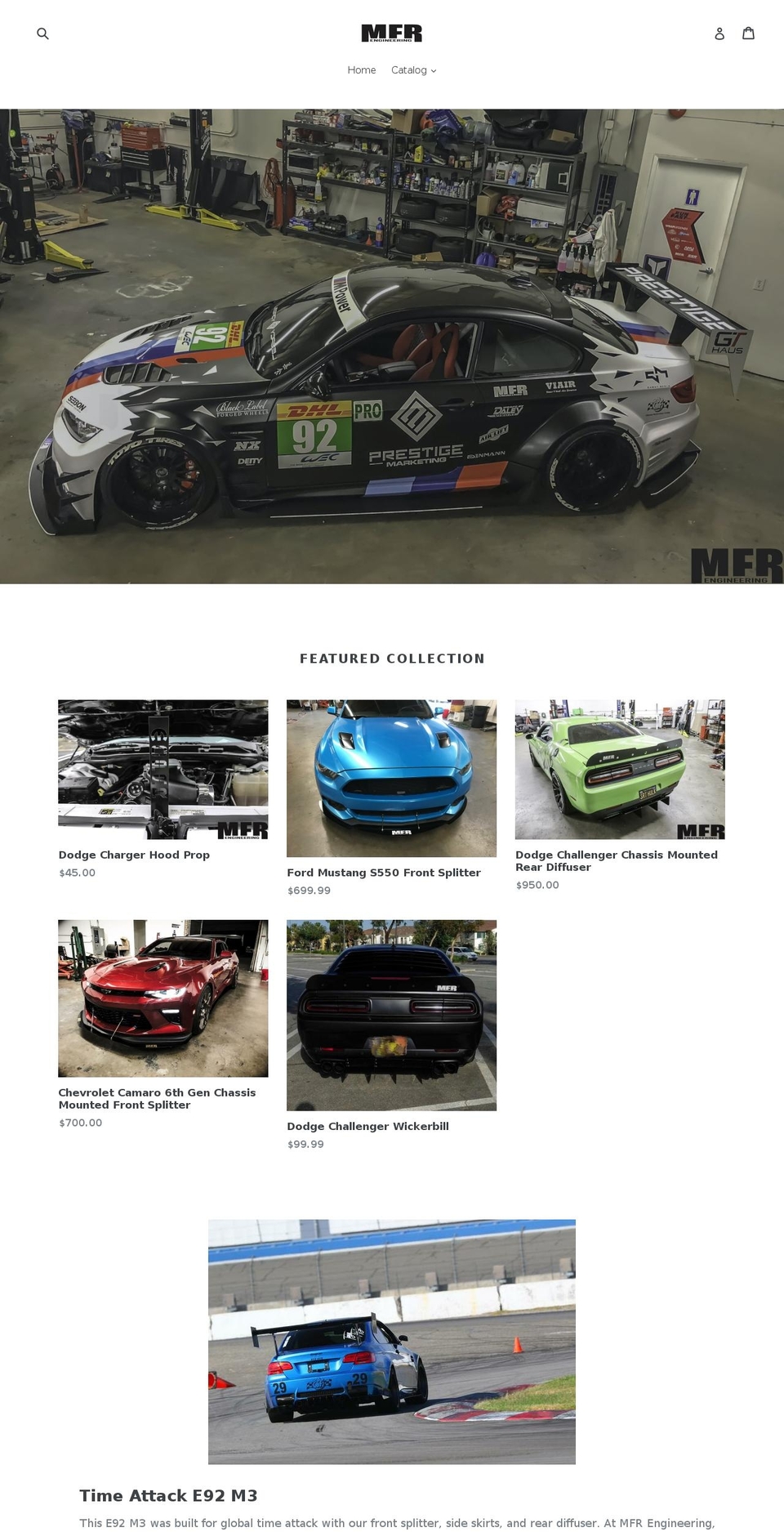 mfrengineering.com — Shopify storefront screenshot