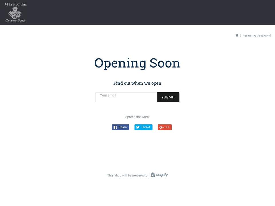 mfrescoinc.com — Shopify storefront screenshot