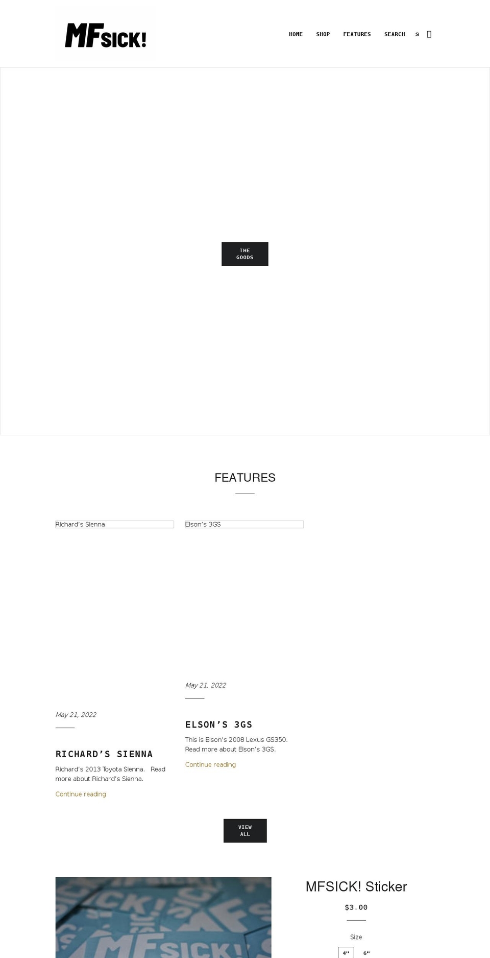 mfsick.com shopify website screenshot