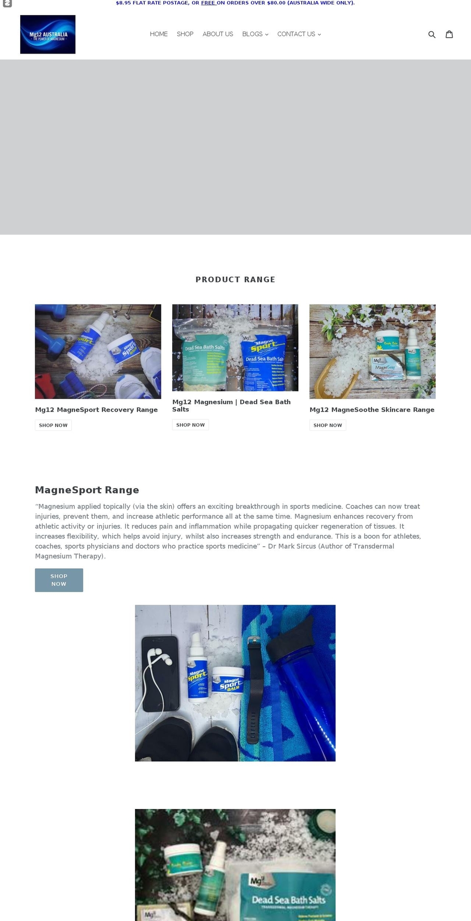 mg12aus.com — Shopify storefront screenshot