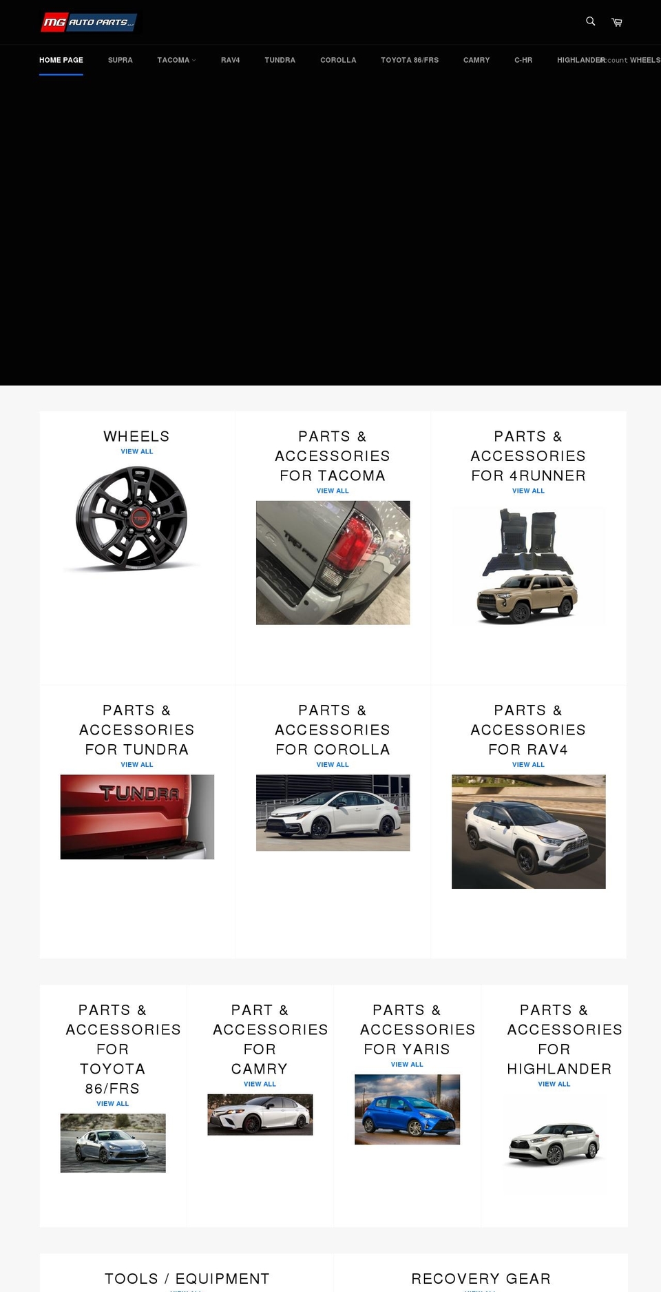 mgautopartsllc.com shopify website screenshot