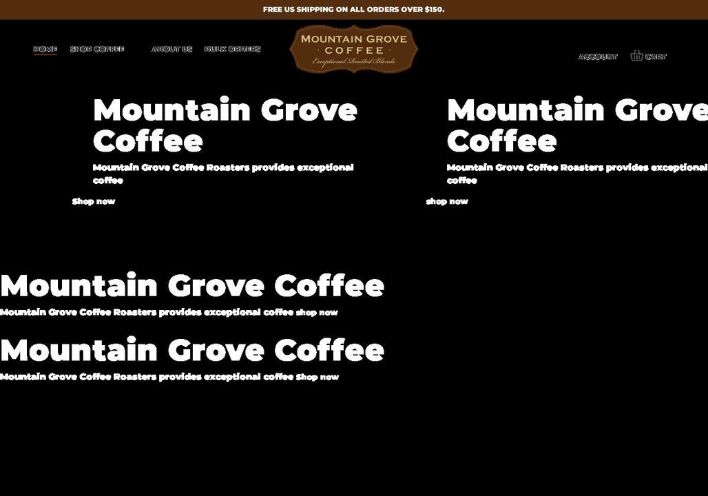 Coffee Shopify theme site example mgcoffeeroaster.com