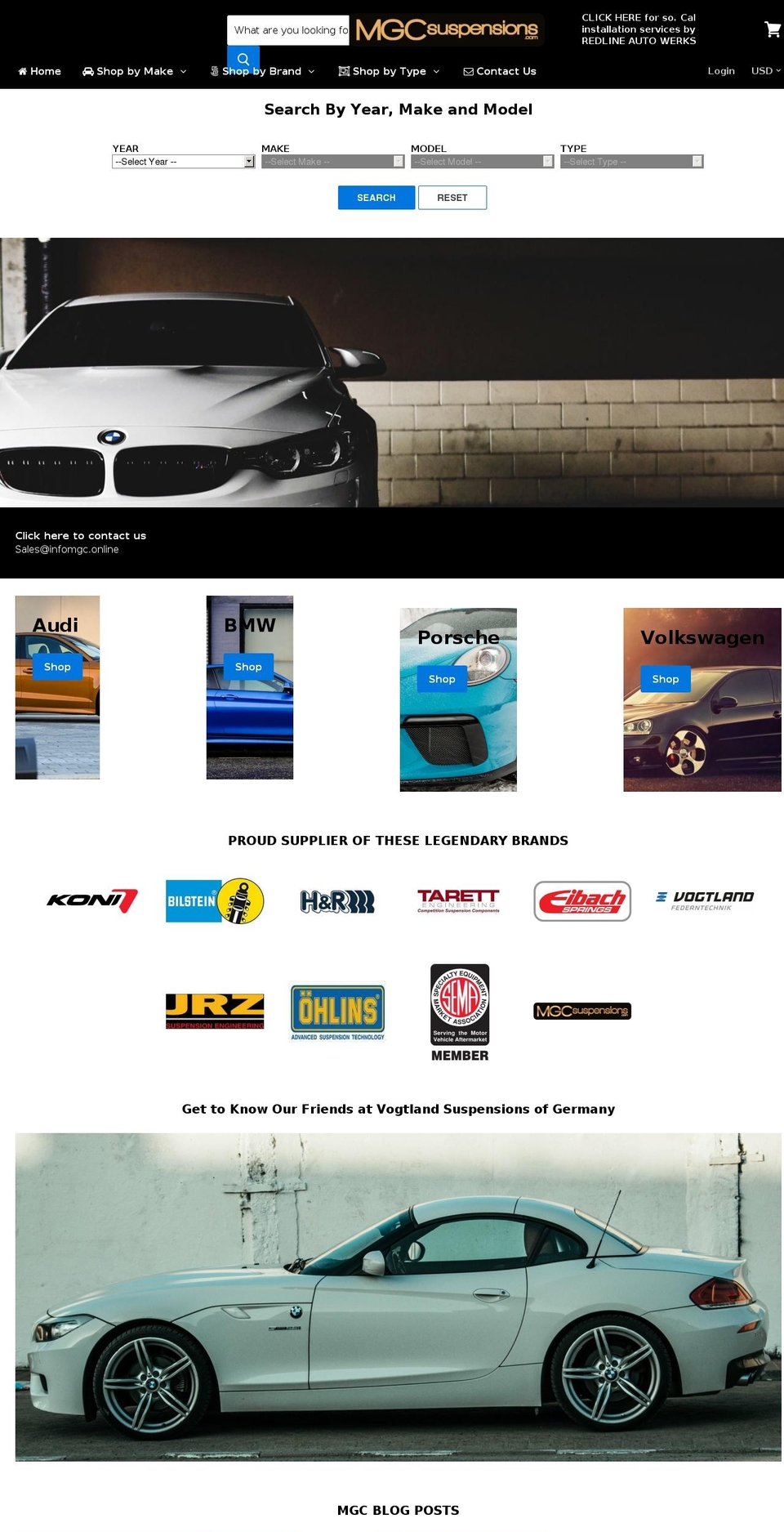 mgcsuspensions.com shopify website screenshot