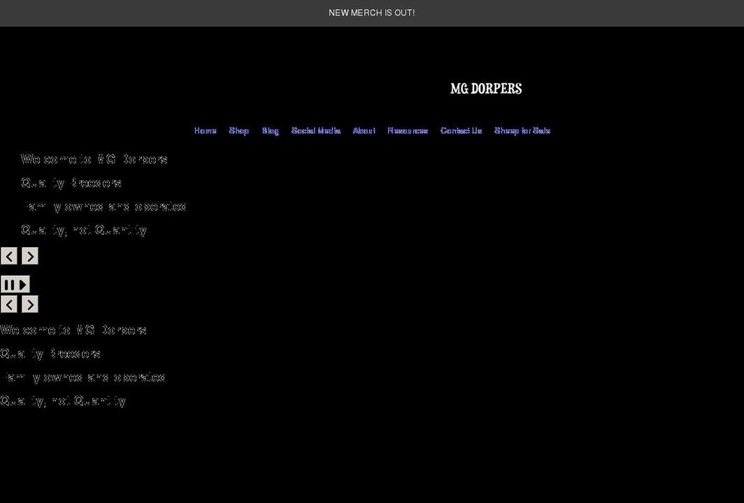 mgdorpers.com shopify website screenshot