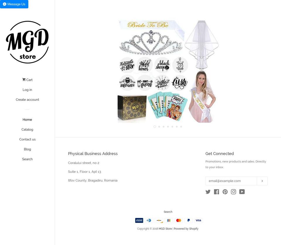 mgdstore.com — Shopify storefront screenshot