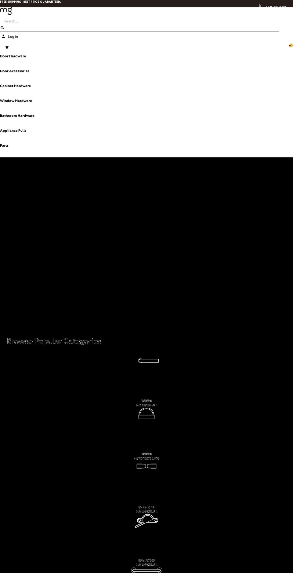 mghardware.com shopify website screenshot