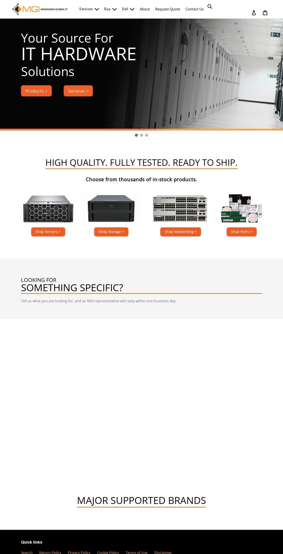 mgi-inc.com shopify website screenshot