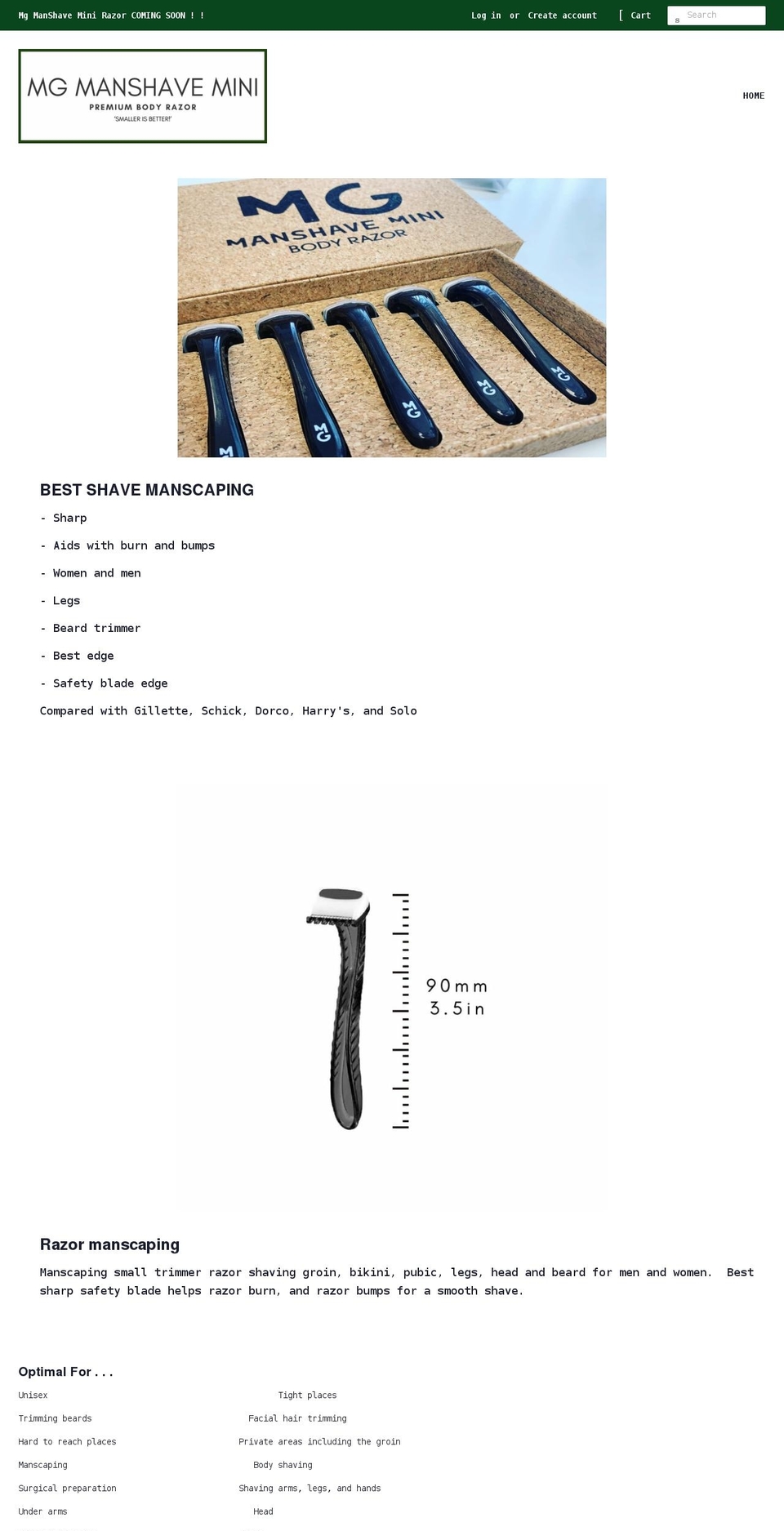 mgmanshave.com shopify website screenshot