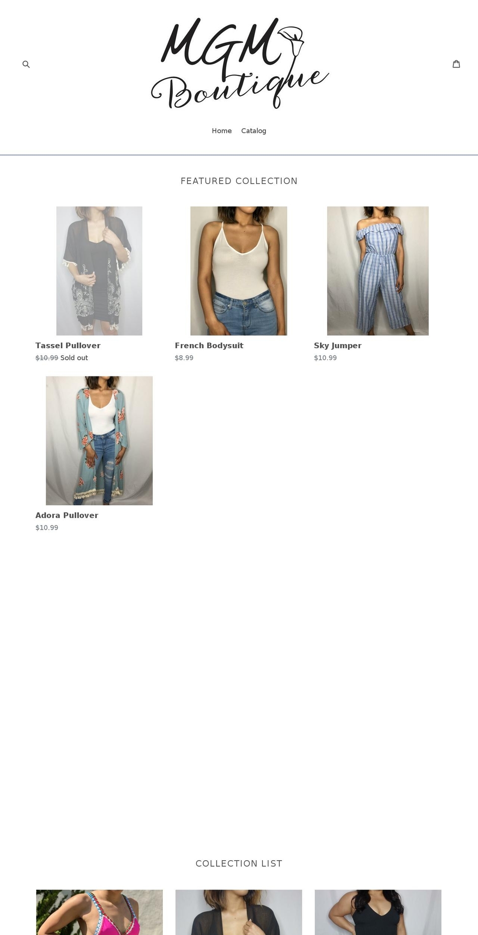 mgmboutique.com — Shopify storefront screenshot
