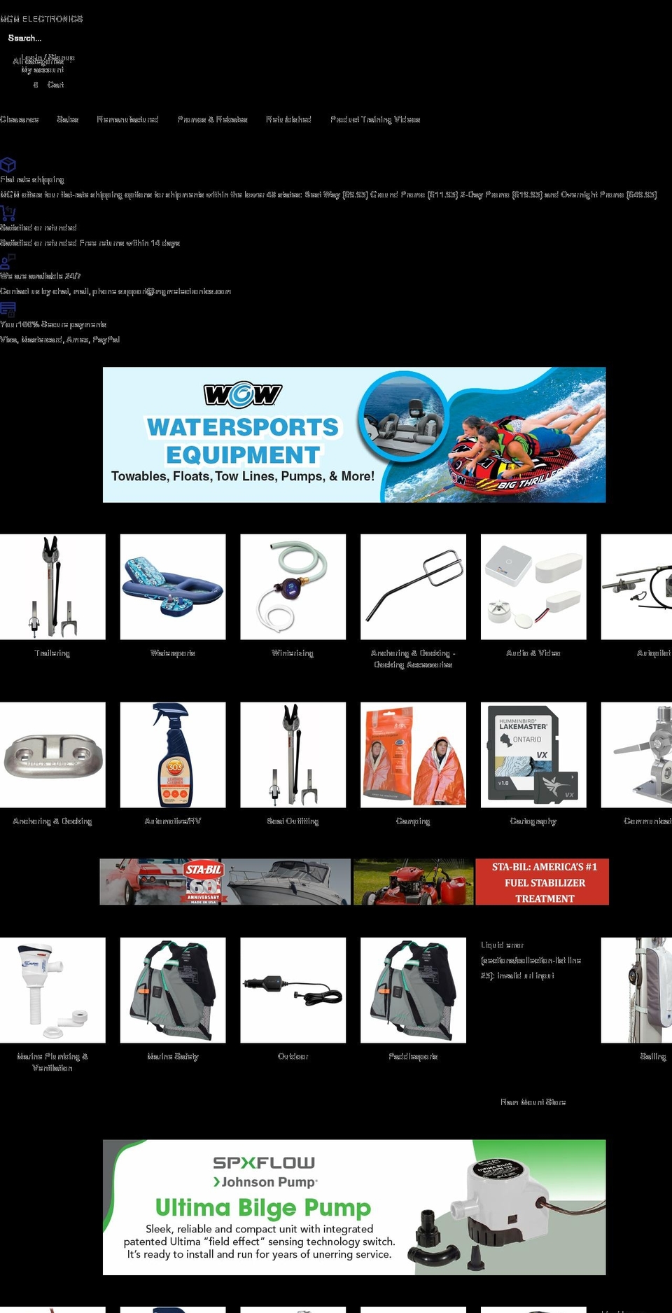 mgmelectronics.com shopify website screenshot