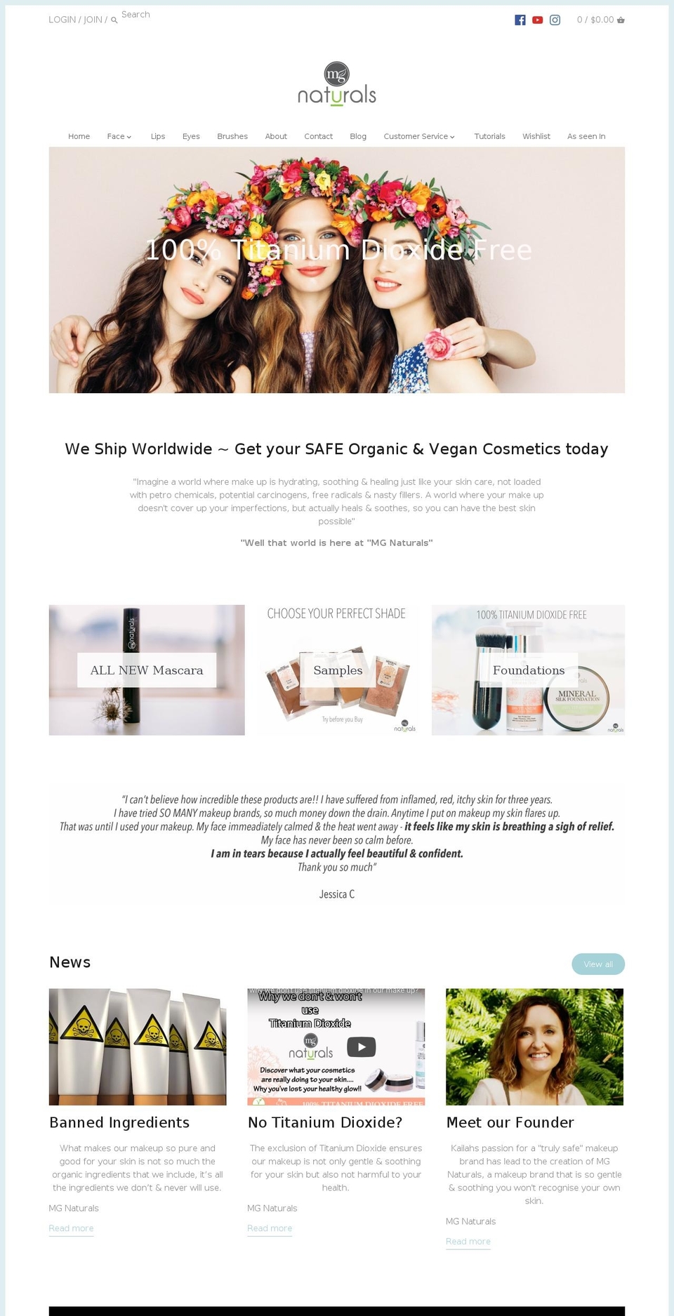 mgnaturals.com — Shopify storefront screenshot